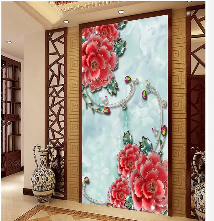 На заказ любой размер обои 3d Природа Рельефный цветок фон Настенные для