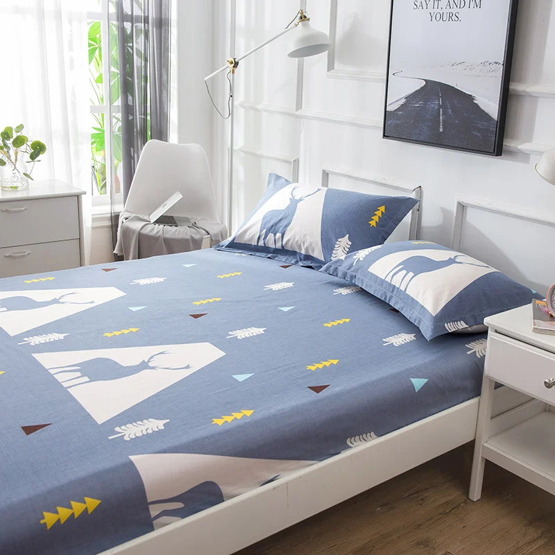 Мультфильм палевый узор 3 шт. простыня набор шлифования наволочки Постельное