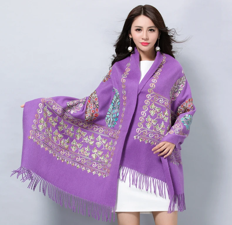 

High Quality New Arrival Scarf Women Warm Long Scarves Female Edging Shawl Floral Embroidery Scarf Autumn Winter Shawl Bufanda