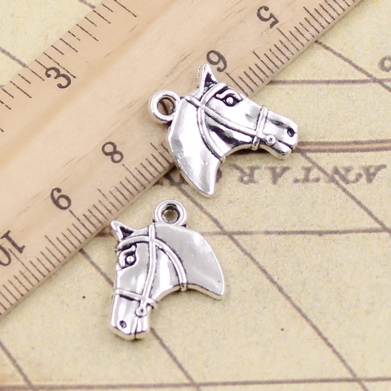 

10pcs Charms Horse Head 20x16mm Tibetan Bronze Silver Color Pendants Antique Jewelry Making DIY Handmade Craft