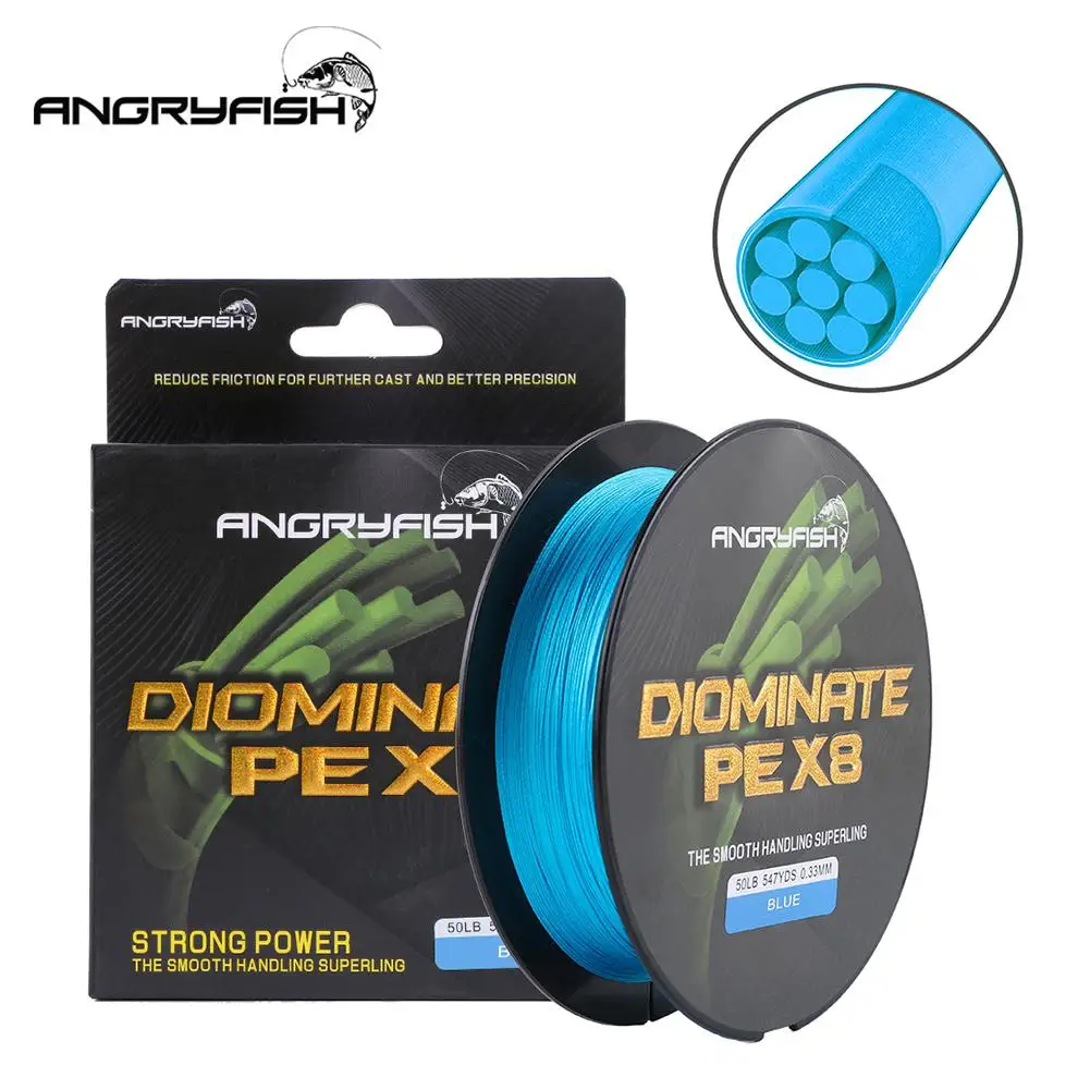 ANGRYFISH Diominate PE X8 рыболовная леска 500 м/547YDS 8 прядей плетеная мультифиламентная