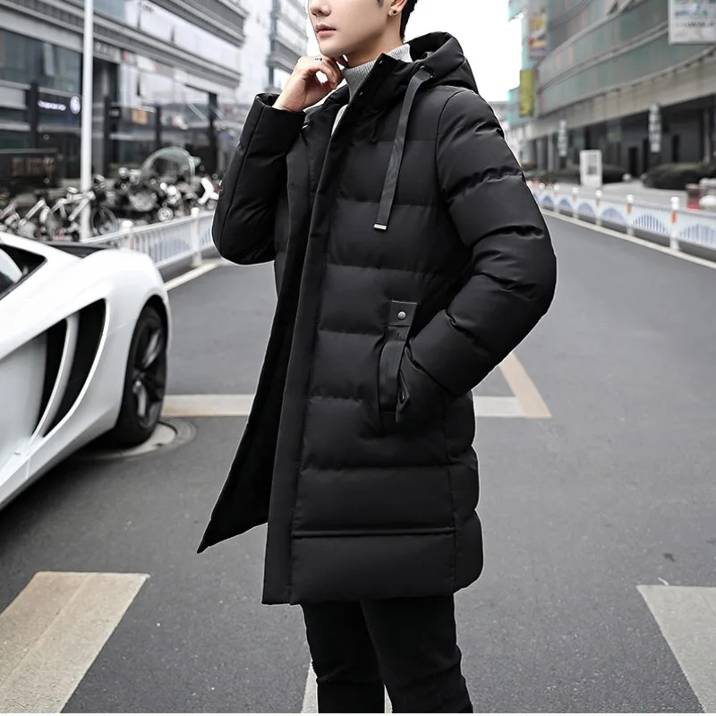 Зимнее Новое мужское хлопковое длинное пальто толстое теплое тонкое модное