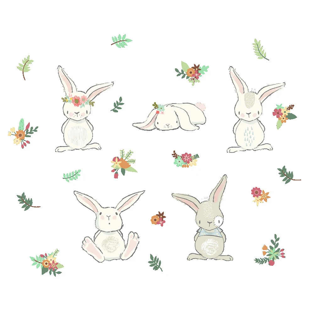 Кролик Прекрасный DIY Искусство окно стикер стены наклейка для детской комнаты