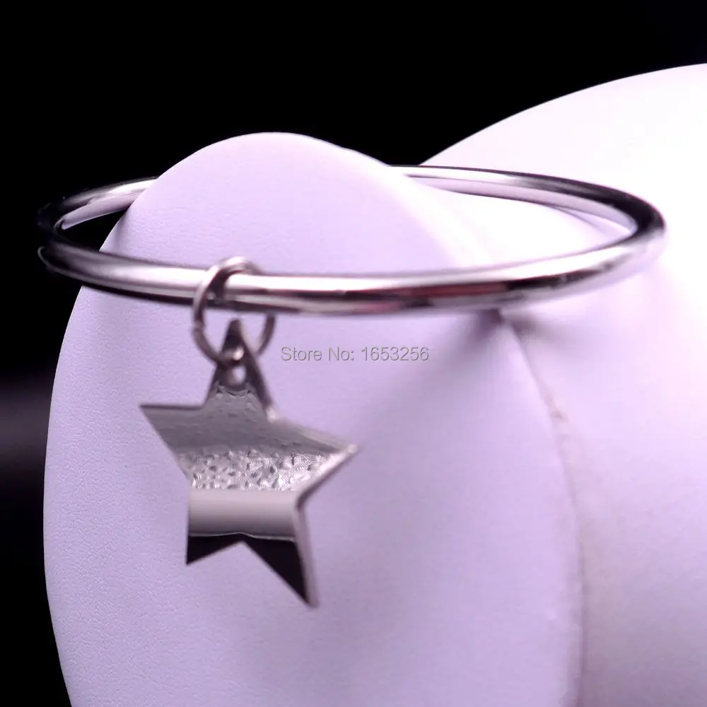 

Браслет из нержавеющей стали с блестящей пентаграммой и звездой, Женский Модный Браслет-манжета 2,68''