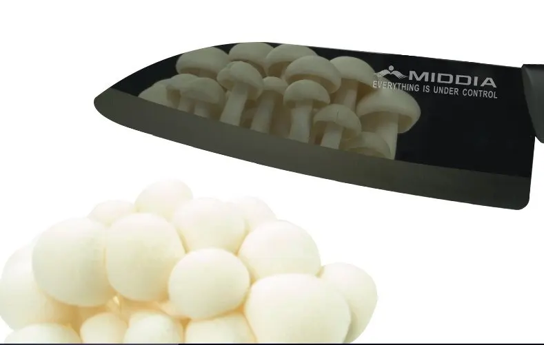 Middia 5 &quotзеркало Черное Лезвие Керамический нож Santoku для тонкой нарезки кухонных