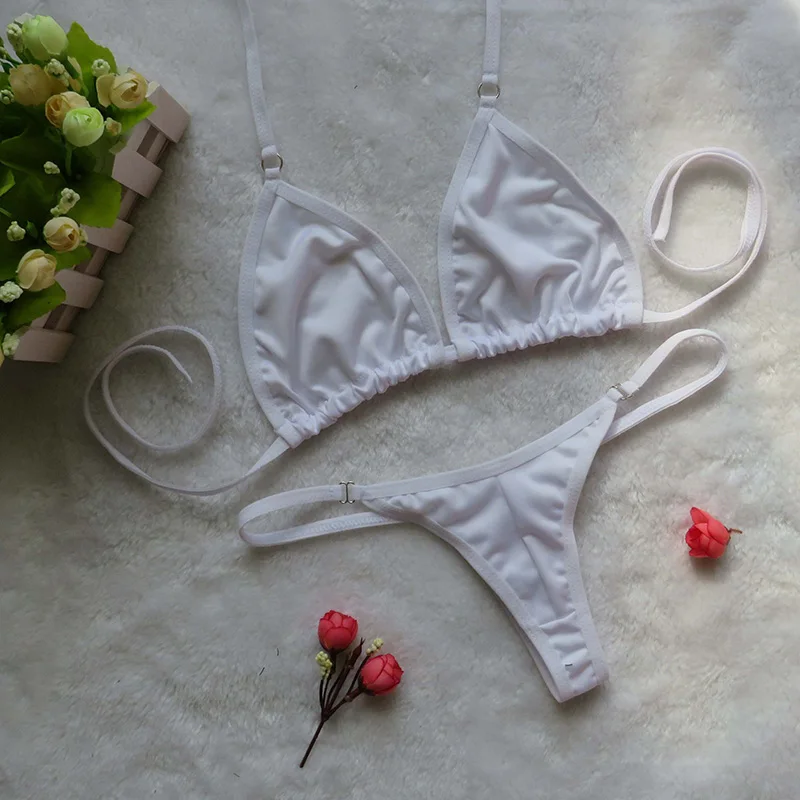 Прозрачный микро бикини 2019 сексуальные стринги Раздельный купальник комплект