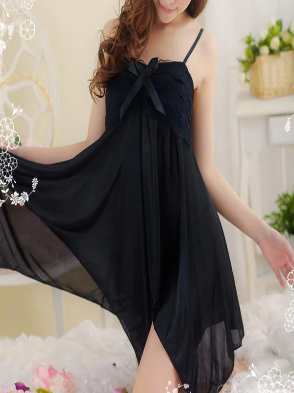 Lsexy эротическое сексуальное платье Горячая ночная рубашка Exotica Ropa кружевное нижнее белье с бантом нижнее белье для секса Искушение Babydoll пикантная одежда для сна D5