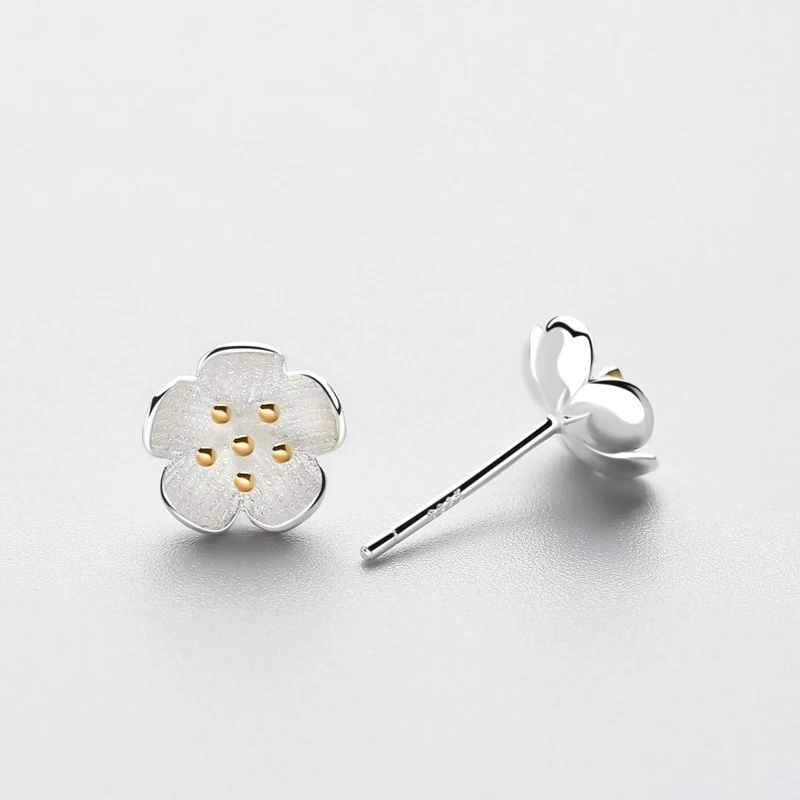 

PONYKISS Vintage S925 Sterling Silver Flower Stud Earrings Women Prevent Allergy Jewelry Accessory Valentine's Day Gift