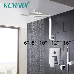 Элегантный настенный смеситель для душа для ванной комнаты KEMAIDI, насадка для дождя + смеситель, ручной душ, водопад, смесители для ванной