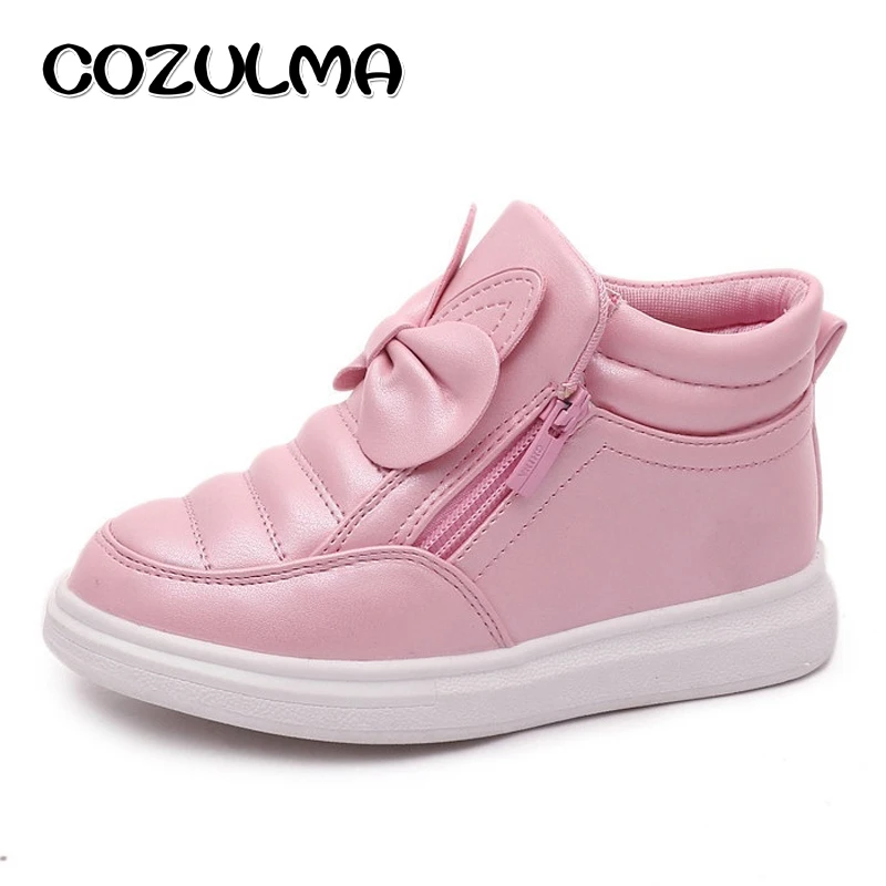 COZULMA/осень-зима; модные кроссовки для девочек; спортивная обувь для девочек; детская высокая обувь; Детские Зимние ботильоны с заячьими ушками