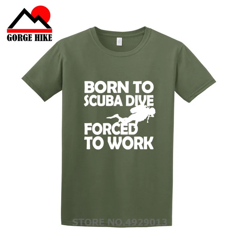Born To погружения футболка с надписью &quotForced Work&quot тройник для аквалангиста