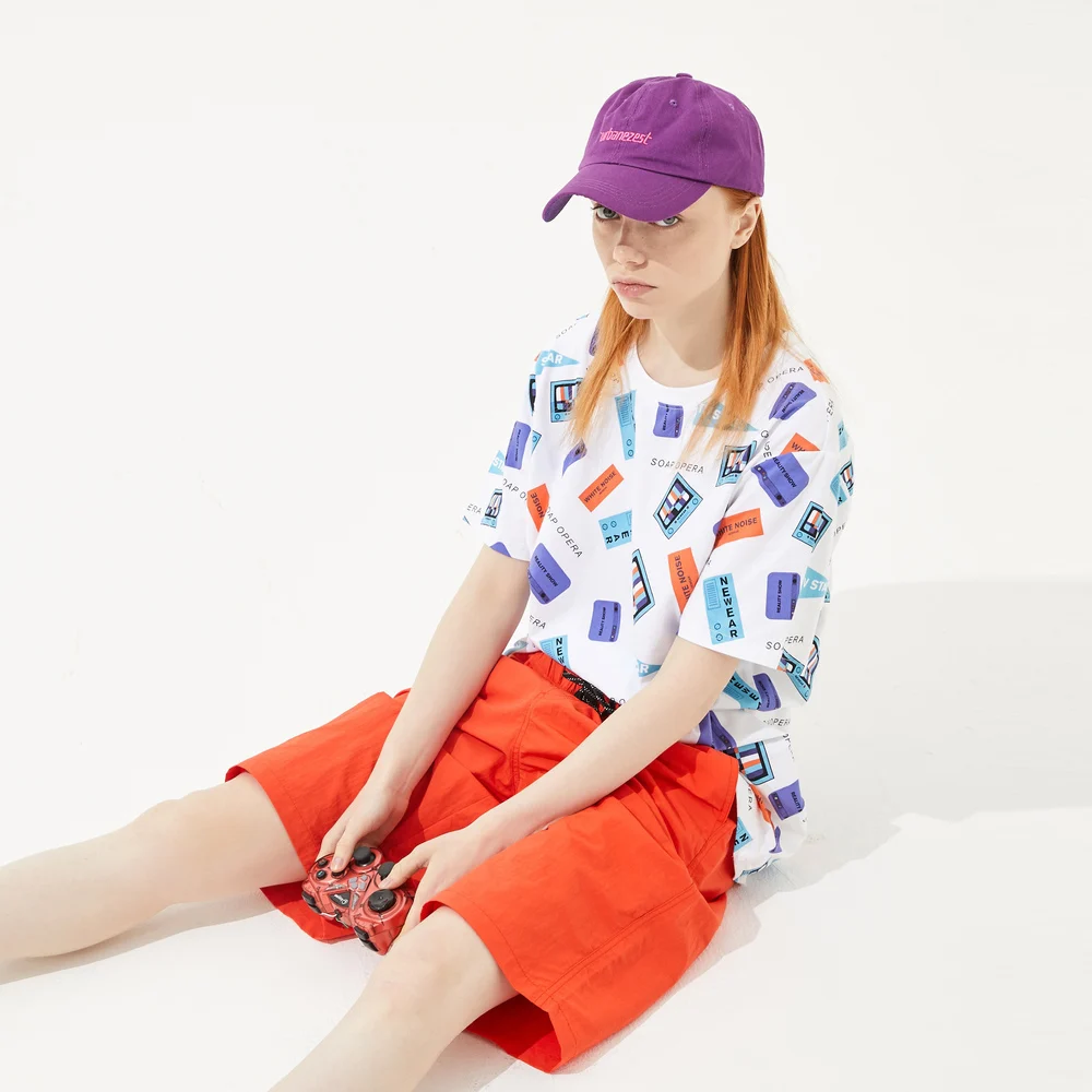 Metersbonwe новая хип-хоп футболка мужская 100% хлопковая парная Летняя Повседневная