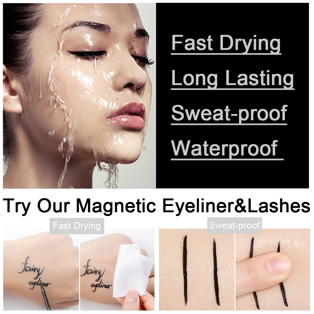 PHOERA Magnetic Eyeliner Liquid Fast Drying Waterproof Long Lasting Easy To Wear Quick Dry TSLM2 |