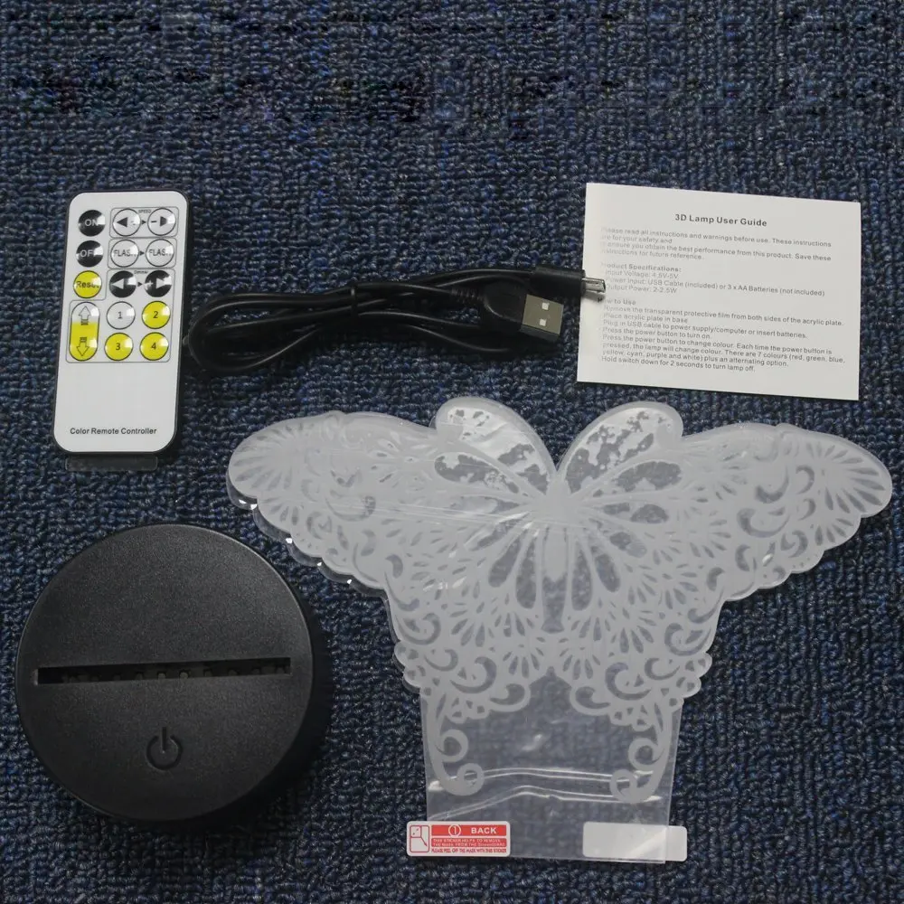 

Night Light Butterfly 3d Night Lights 7 Colors Changing with Remote Night Lights for Kids Room Decor or Perfect Birthday Gift