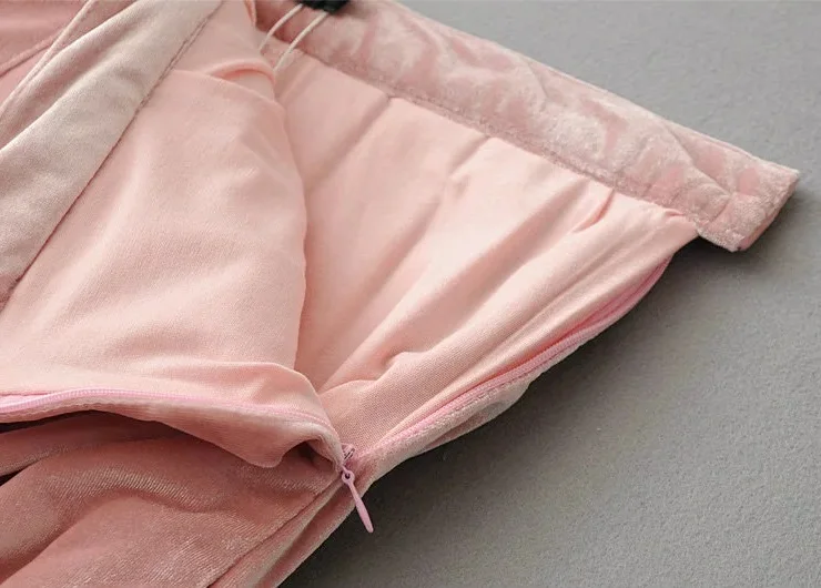 New Spring Autumn Women'S Pleated Skirts Solid Velvet High Waist For Girls | Женская одежда