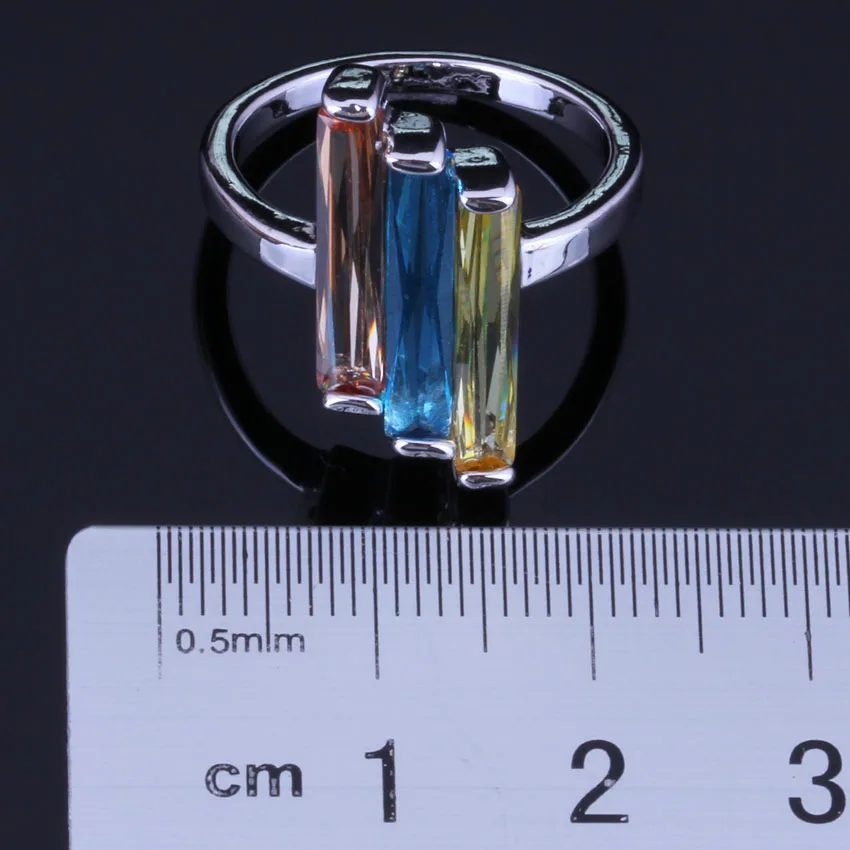 Блестящий прямоугольник Multigem многоцветный коричневый желтый Небесно-Голубой