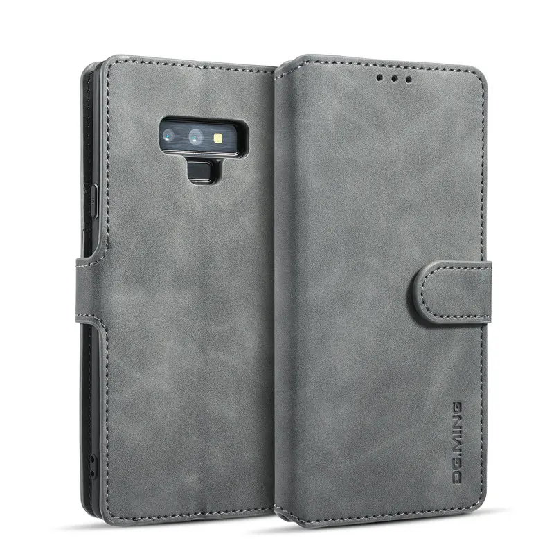 DG. MING кожаный чехол для samsung Galaxy Note 8, 9, 10+ Магнитный кошелек, чехол для телефона, для samsung Note 10+ чехол, откидная крышка, отделения для карт - Цвет: Gray