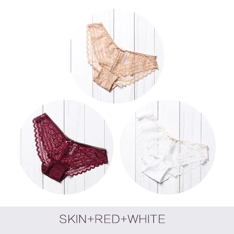 SkinRedWhite Сексуальное женское нижнее белье, женские дышащие кружевные трусы, женские сексуальные трусики, бесшовные трусики, нижнее белье для девушек - Цвет: SkinRedWhite