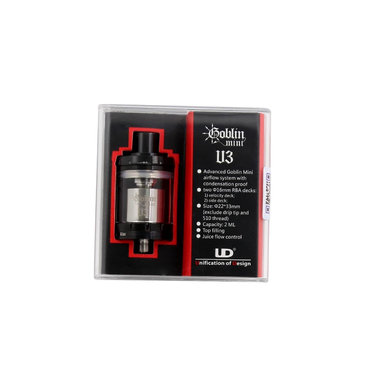 Оригинальный YOUDE Гоблин мини V3 RTA майка начинкой с двумя 16 мм стойки распылитель