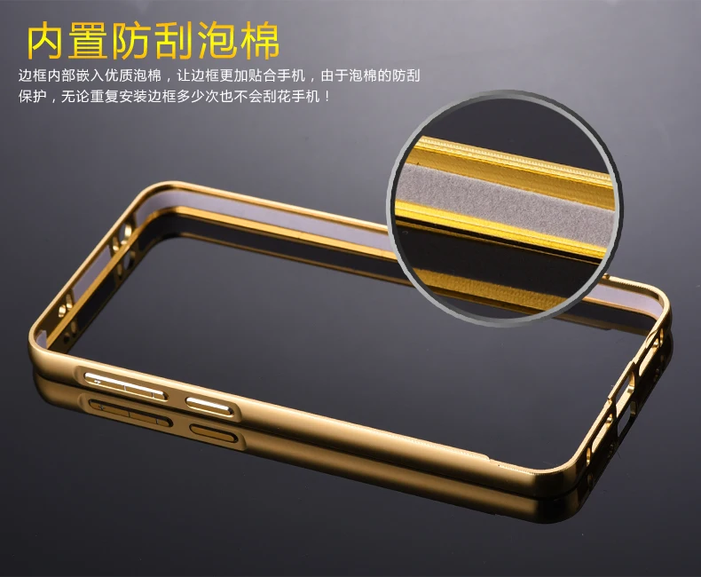 Чехол для Huawei Honor 5X Роскошные золотое покрытие Панцири Алюминий Рамки + зеркало