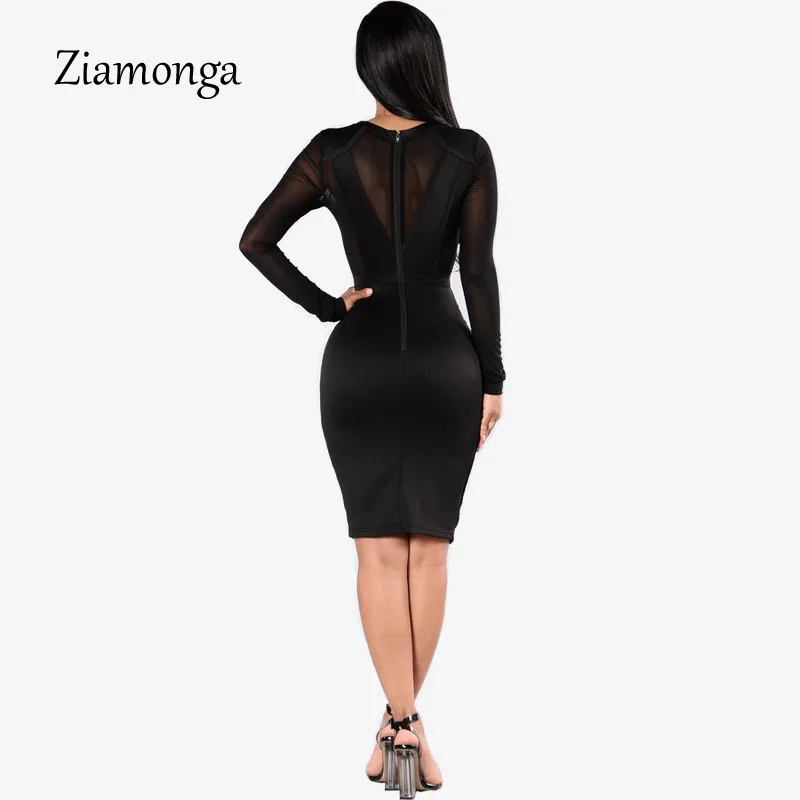 Женское облегающее платье средней длины с длинным рукавом|long sleeve winter dresses|bandage