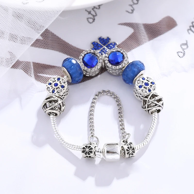 Hight Quality Flower Beads Charm Bracelet Plant Pendant silver-plate Brand For Women Summer Jewelry | Украшения и аксессуары