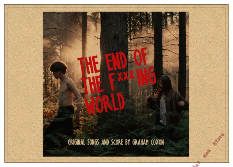 ВИНТАЖНЫЙ ПЛАКАТ конец F* ing World сериал настенная живопись Печать на плакате украшение дома 30*21 см - Цвет: Черный