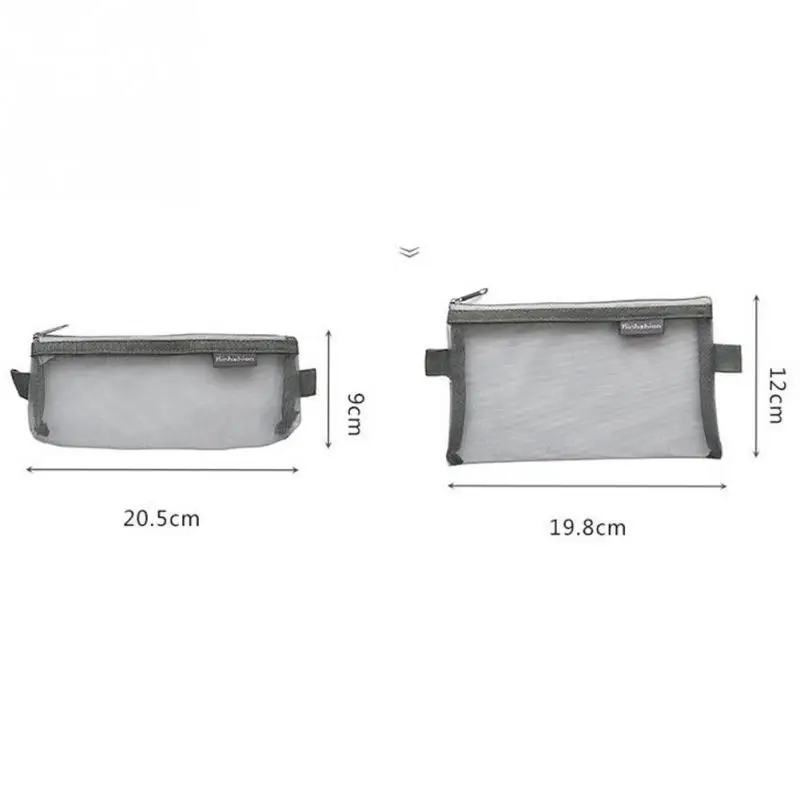1Pcs Transparent Grid Zipper Pen Bag Pencil Case Storage Package Stationery School Supplies | Канцтовары для офиса и дома