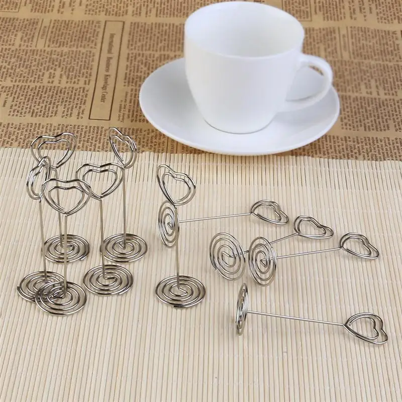 10 шт. держатель для карт зажимы в форме сердца карт/фото свадебный стол украшение