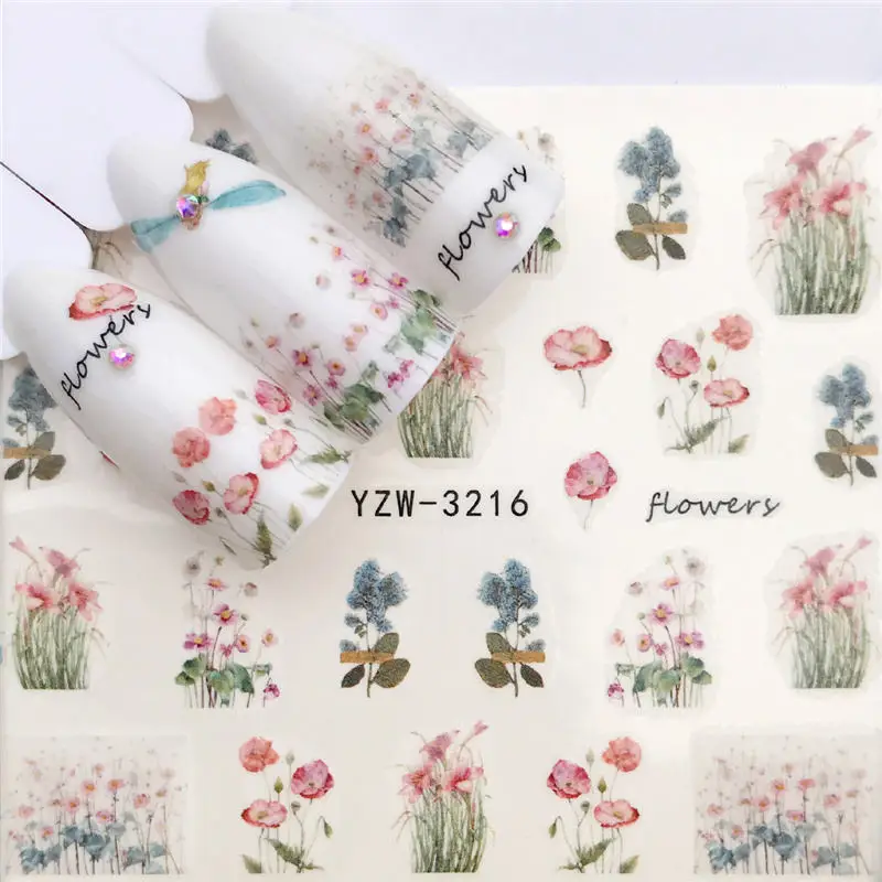 YZW-3216 LCJ 1 шт стиль наклейка на ногти водная Переводные картинки фрукты/цветок/кошка Переводные украшения для ногтей - Цвет: YZW-3216