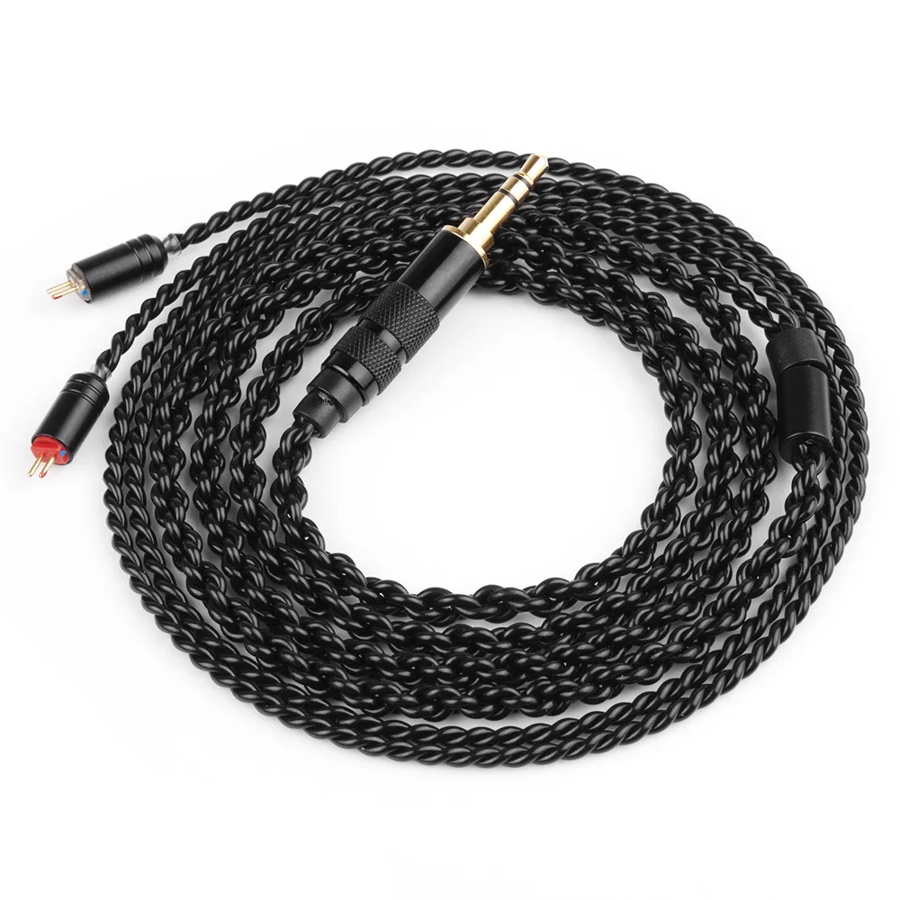 4 ядра 3 5 мм 2 MMCX кабель для Shure SE215 SE535 SE846 pin ZS10 ZST ZAR ES4 ZS6 наушники с черным и