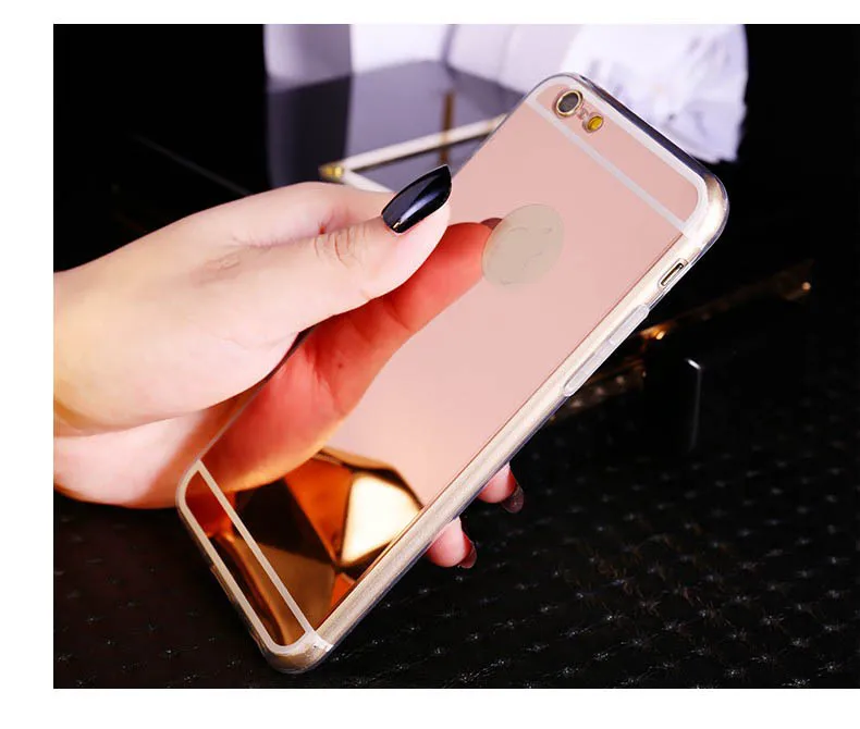 Роскошные Алмаз Зеркало ТПУ Коке Чехол Для iPhone 7 Плюс Мягкий силиконовые