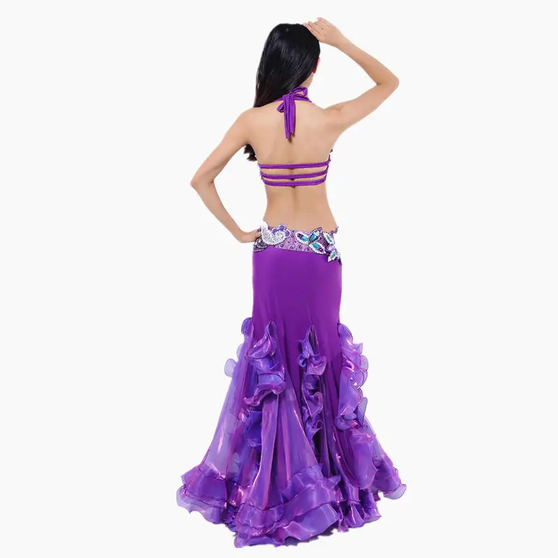 Женский костюм Стразы для танца живота комплект из 3 предметов с бюстгальтером