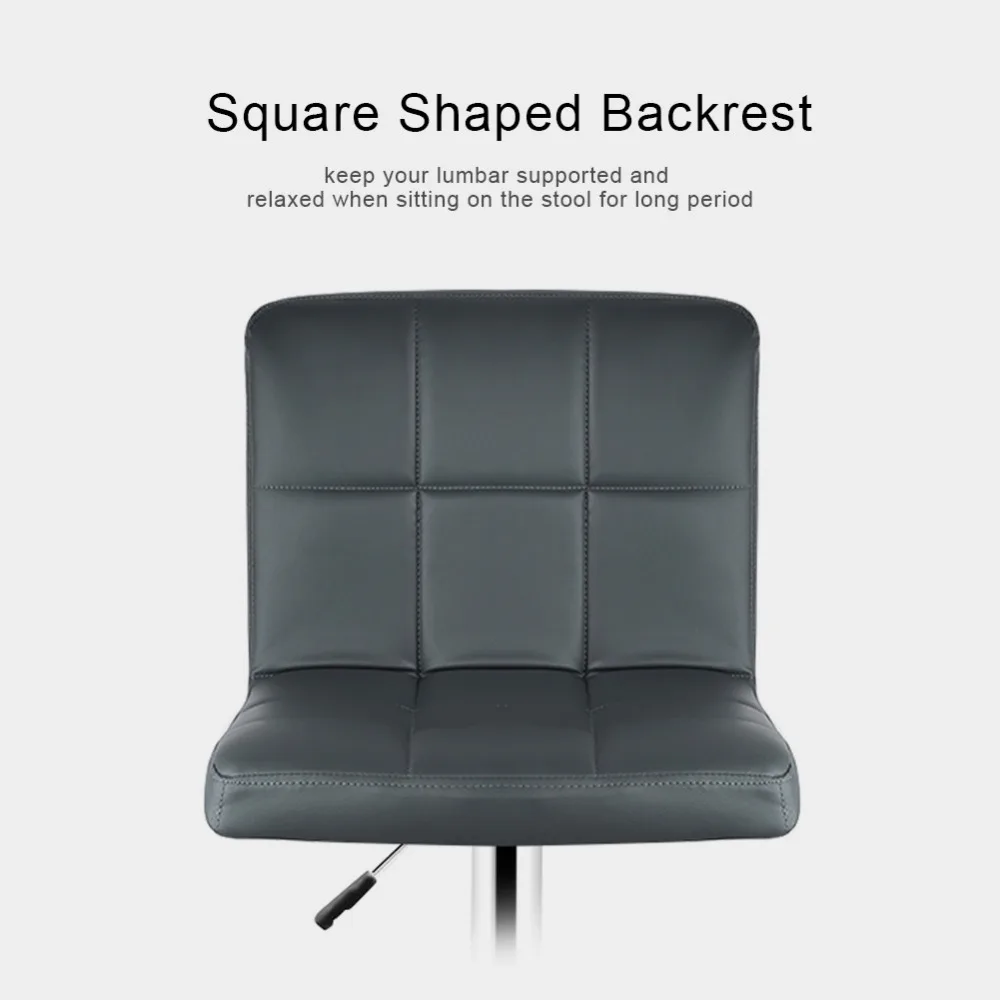 

JEOBEST 2PCS Grey PU Leather Swivel Bar Stools Chairs Height Adjustable Counter Pub Chair Barstools Modern Style HWC