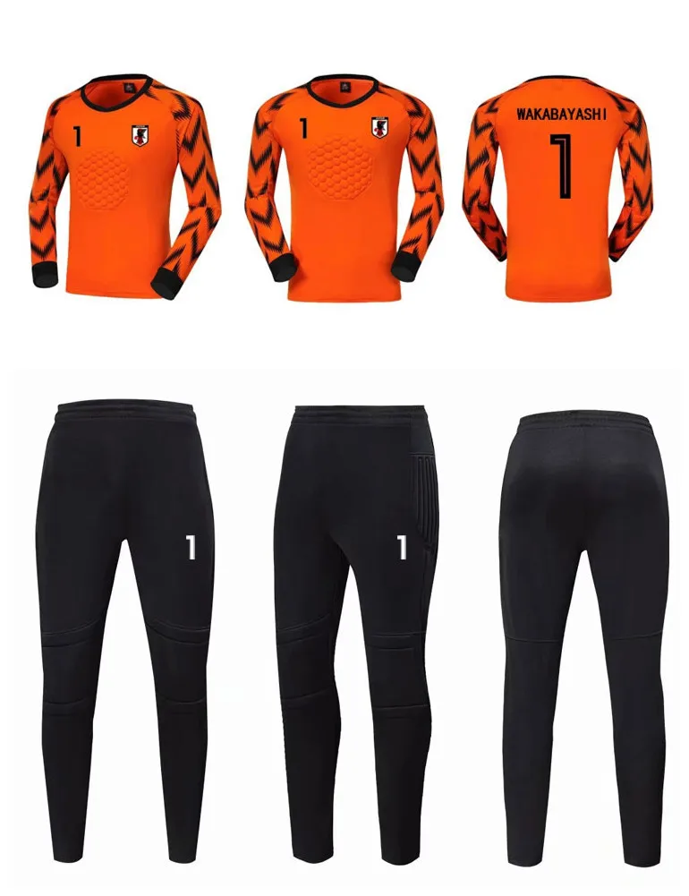 Orange with Pants Капитан Цубаса нанкацу школьная команда JFA вратарь Wakabayashi Genzo Косплей длинный рукав футболка футбол Джерси костюм - Цвет: Orange with Pants