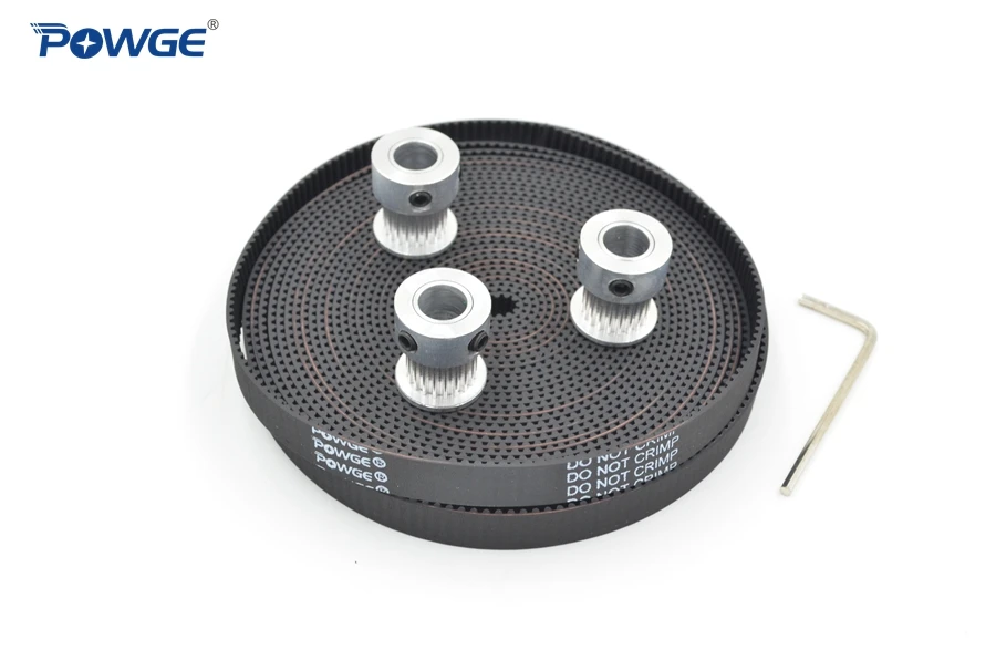 

POWGE 3pcs 20 teeth GT2 Synchronous Pulley Bore 5mm 6.35mm 8mm+ 5Meters width 9mm GT2 timing Belt Small backlash 20Teeth 20T