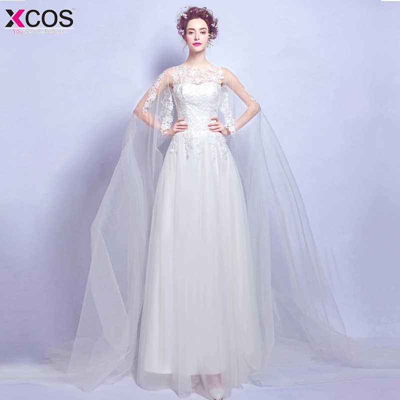 Vestido De Noiva простое свадебное платье с длинными рукавами 2019 трапециевидная