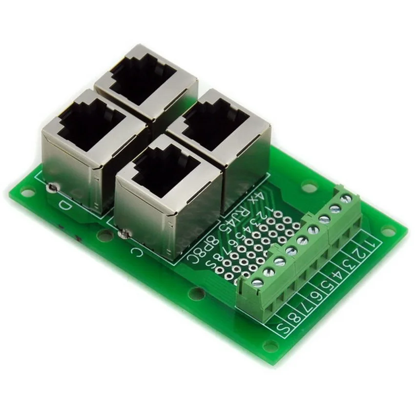 RJ45 8P8C Jack 4-Way Buss Breakout Board Terminal Block Connector. | Обустройство дома
