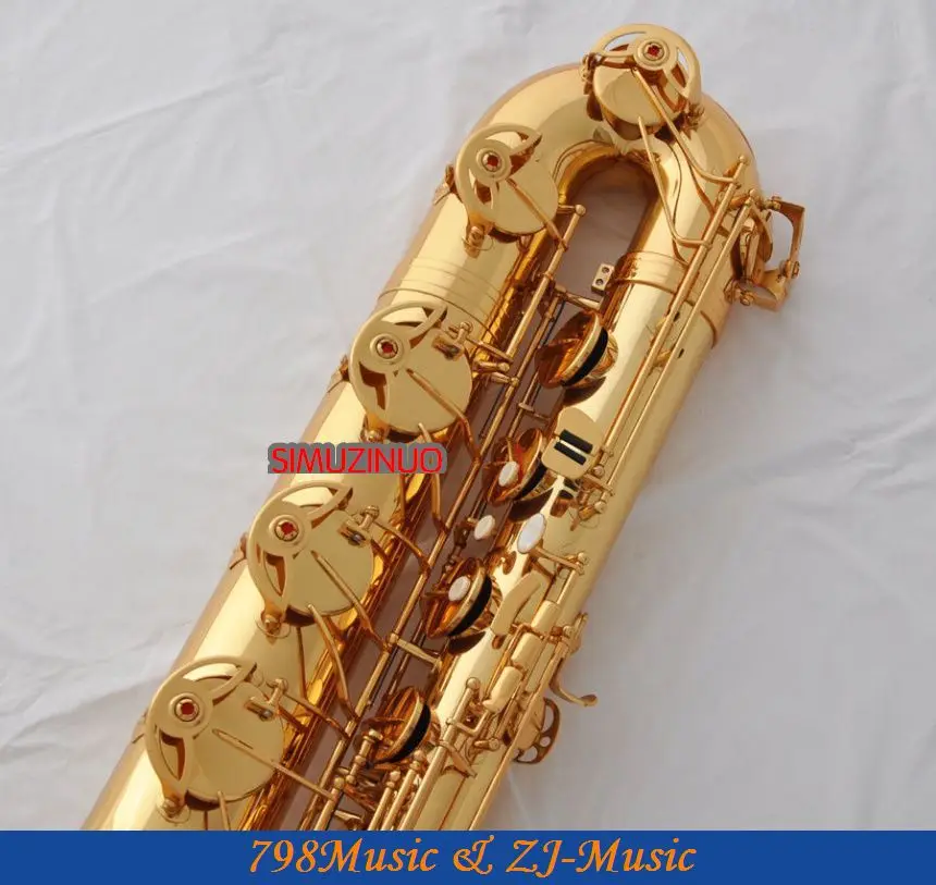 Поддержка профессионального золотого баритона саксофона Sax High F # W/кожаный чехол