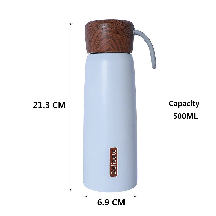 500 ML Thermos Bottle 304 Stainless Steel Water Portable Vacuum Flask For Coffee Mug Travel Cup Lovers Gift | Дом и сад