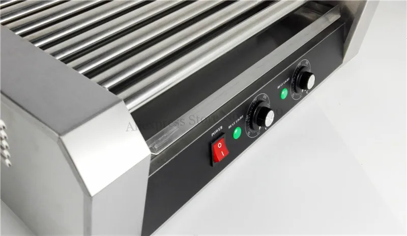 electric 7 roller hotdog cooker warmer grill roller machine rolling bun sausage low noise 1400w double temperature controllers free global shipping