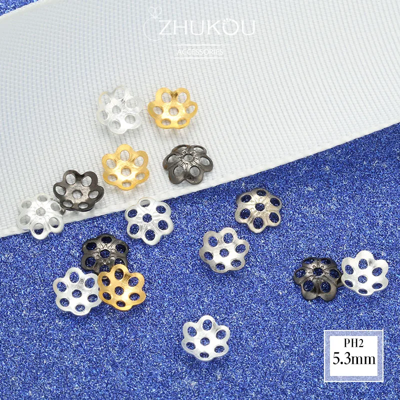 ZHUKOU 100 шт. горячий цветок бусины концевик для ювелирных изделий фурнитура