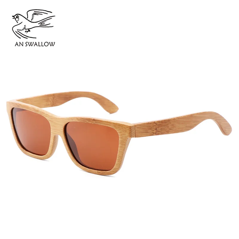 

AN SWALLOWClassic fashion box bamboo Sunglasses windproof glasses Men Chaozhou Brown polarized TAC lens UV400 Sunglasses