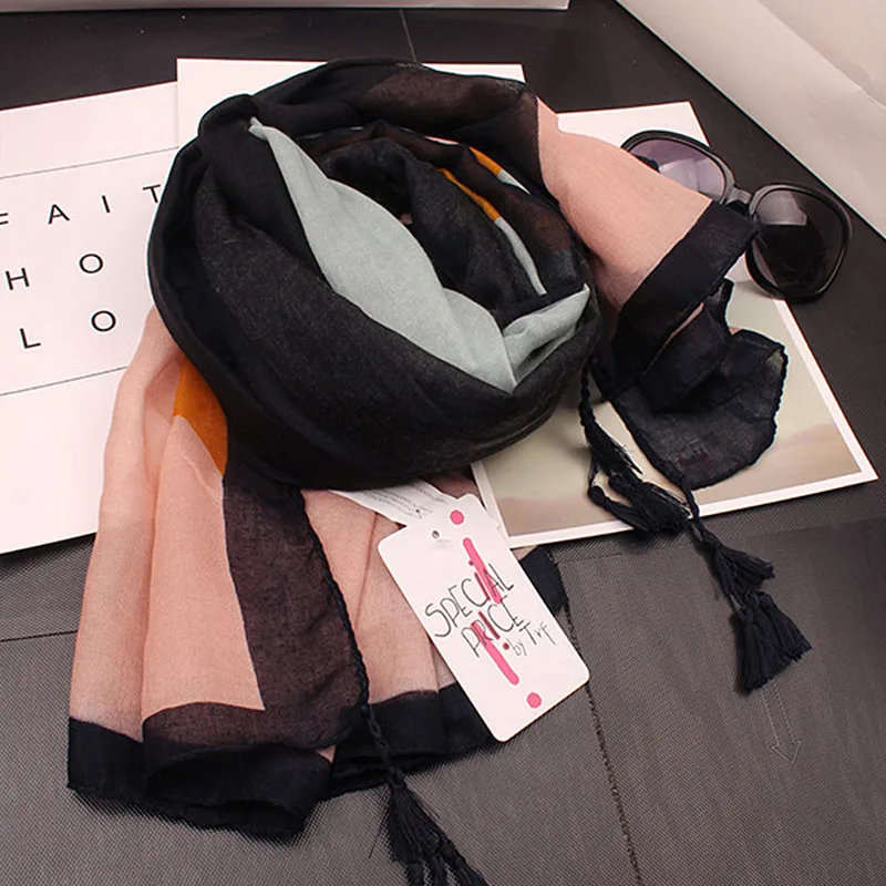 

Fashion hot sale multicolor tassels scarf/scarves foulard fashion shawls muslim print echarpe scarf wraps muffler pashmina