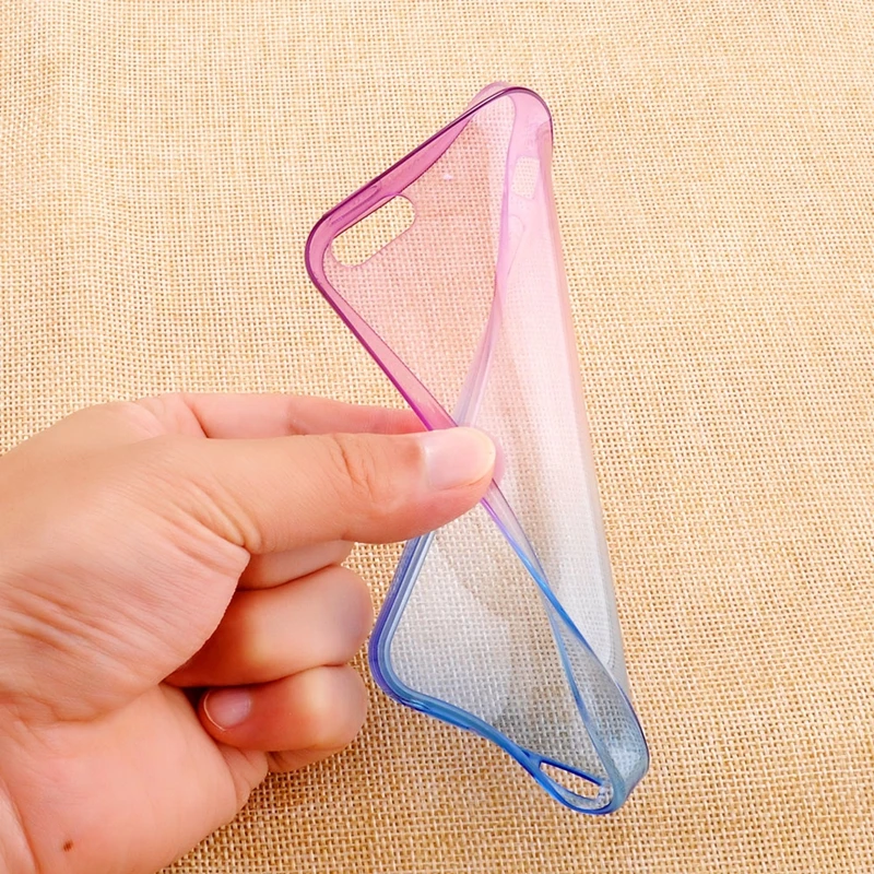 For iPhone 5S Gradient Color Soft TPU Case 5 SE Transparent Ultra Slim Silicone Cover Holster Luxury Phone Bags |