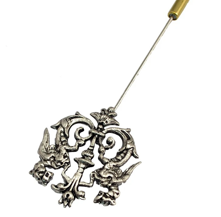 Мужская брошь в стиле ретро Bovvsky серебристая/Золотая форме дракона аксессуар для