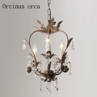 french retro crystal chandelier corridor restaurant bedroom entrance american style crystal lamp free shipping