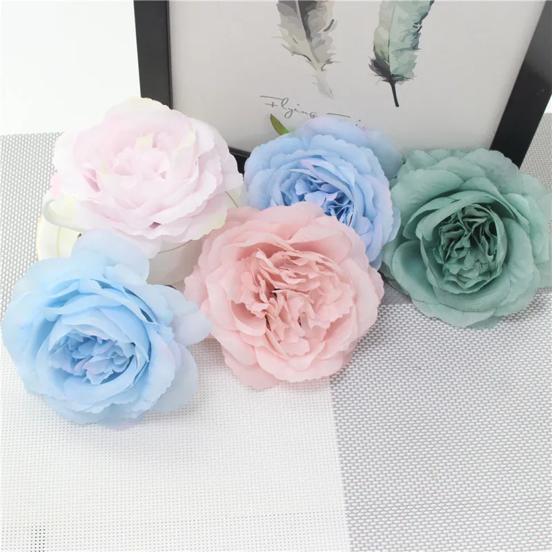 10 шт. искусственные цветы шелк большая роза цветок голова фон стена Свадебные