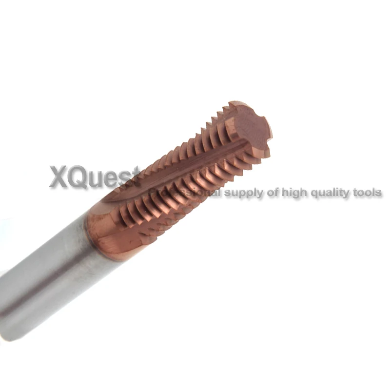 XQuest HRC60 твердосплавные резьбовые фрезерные M3 M4 m5 m6 m8 m10 m12 станок с ЧПУ спиральная мелкая Резьбовая фреза M6X0.75 M8X1 M10X1