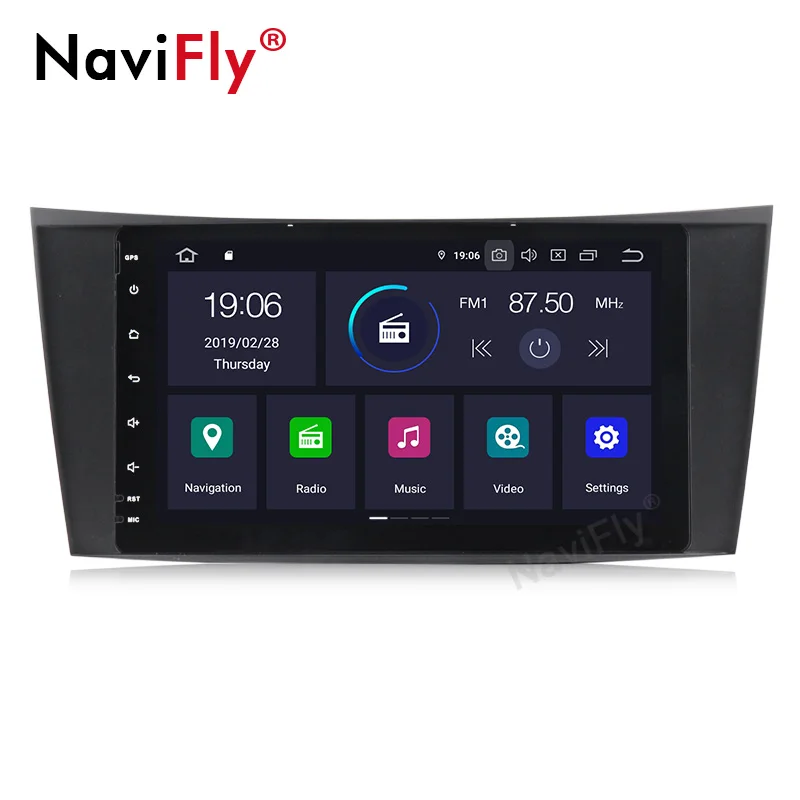 Автомобильный GPS навигатор NaviFly IPS экран DSP Android 9 0 8 '' для Mercedes Benz E class W211 E200 E220 E300